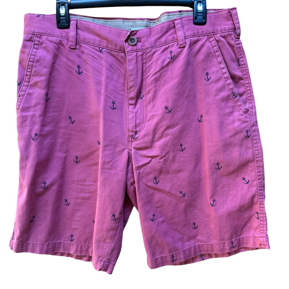 Izod Saltwater 34 Anchor Print 100% Cotton‎ Shorts